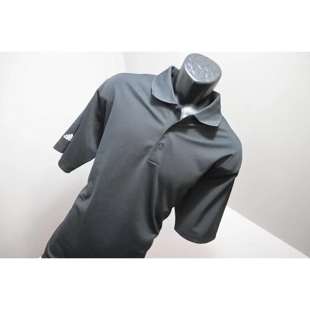 Adidas Golf Polo ClimaLite‎ Black Short Sleeve Athletic Golf Shirt Mens Sz Large
